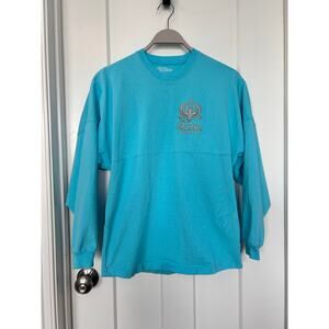 Disney Frozen Broadway Musical Let It Go Spirit Jersey Silver Glitter Blue SZ XS